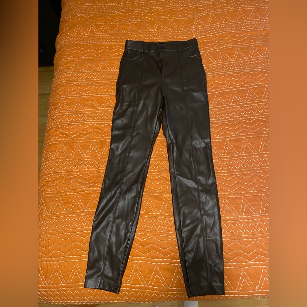 Zara, vegan leather pants.
